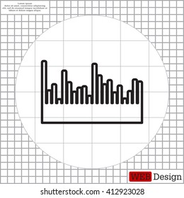 Audio equalizer line icon technology, pulse musical. Vector illustration