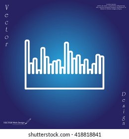 Audio equalizer line icon technology, pulse musical. Vector illustration