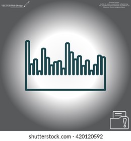 Audio equalizer line icon technology, pulse musical. Vector illustration