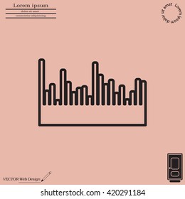Audio equalizer line icon technology, pulse musical. Vector illustration