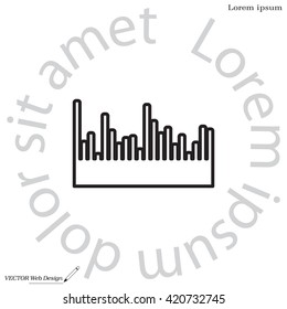 Audio equalizer line icon technology, pulse musical. Vector illustration