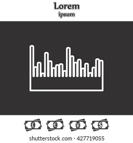 Audio equalizer line icon technology, pulse musical. Vector illustration