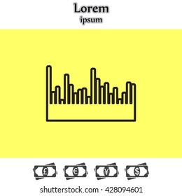 Audio equalizer line icon technology. Vector illustration
