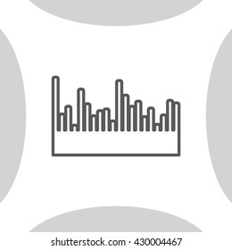 Audio equalizer line icon technology, pulse musical. Vector illustration