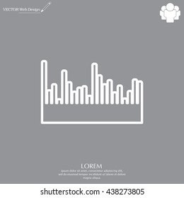 Audio equalizer line icon technology, pulse musical. Vector illustration