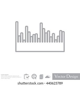 Audio equalizer line icon technology, pulse musical. Vector illustration