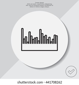 Audio equalizer line icon technology, pulse musical. Vector illustration