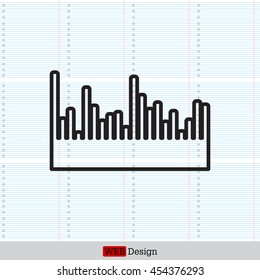 Audio equalizer line icon technology, pulse musical. 