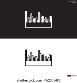 Audio equalizer line icon technology, pulse musical. 