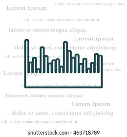 Audio equalizer line icon technology, pulse musical. 
