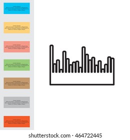 Audio equalizer line icon technology, pulse musical. 