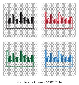 Audio equalizer line icon technology, pulse musical. 