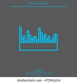 Audio equalizer line icon technology, pulse musical. 