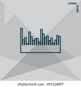 Audio equalizer line icon technology, pulse musical. 