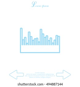 Audio equalizer line icon technology, pulse musical. 