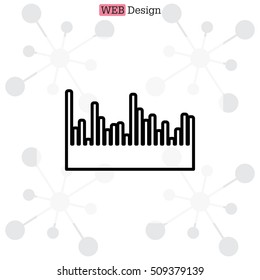 Audio equalizer line icon technology, pulse musical. 
