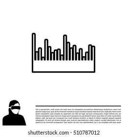 Audio equalizer line icon technology, pulse musical. 