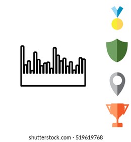 Audio equalizer line icon technology, pulse musical. 