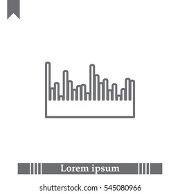 Audio equalizer line icon technology, pulse musical. 