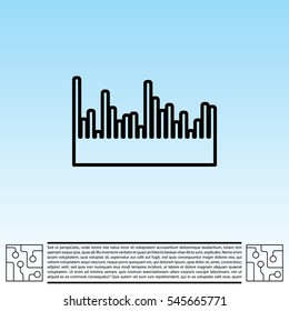 Audio equalizer line icon technology, pulse musical. 