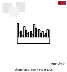 Audio equalizer line icon technology, pulse musical. 