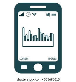 Audio equalizer line icon technology, pulse musical. 