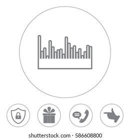 Audio equalizer line icon technology, pulse musical. 