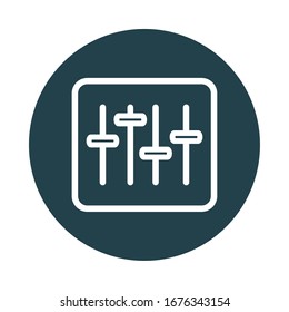 audio equalizer sound block style icon vector illustration