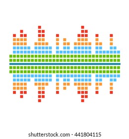 Audio equalizer. Sound waves. Music wave