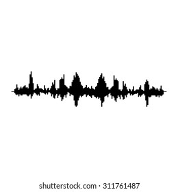 Audio equalizer technology, pulse musical. Vector illustration. Sound wave