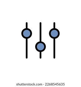 Audio Equalizer Technology Sign Thin Line Icon Isolated on a White Background. Vector illustration of Interface Slider Audio Mixer