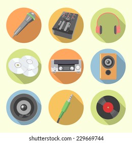 Audio equipment icon set. EPS 10 vector illustration