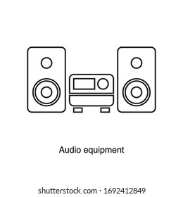 Audio equipment icon vector on white background. Black icon illustration