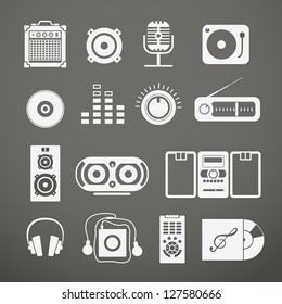 Audio equipment icons collection