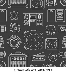 Audio equipment icons collection