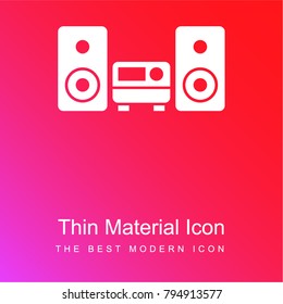 Audio equipment red and pink gradient material white icon minimal design