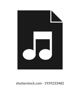 AUDIO File Black Icon, Flat Design Style