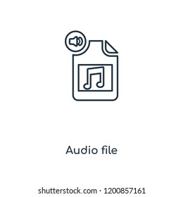 Audio file concept line icon. Linear Audio file concept outline symbol design. This simple element illustration can be used for web and mobile UI/UX.