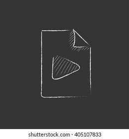 Archivo de audio. Dibujado en un icono de tiza.