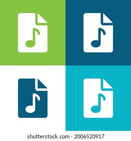 Audio File Flat four color minimal icon set