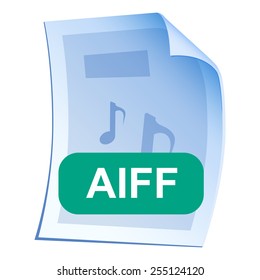 Audio File format or file extension AIFF icon for interface applications and websites and software isolated on white background. Vector illustration