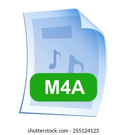 Audio File format or file extension M4A icon for interface applications and websites and software isolated on white background. Vector illustration