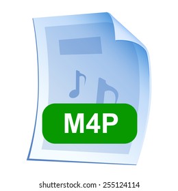 Audio File format or file extension M4P icon for interface applications and websites and software isolated on white background. Vector illustration