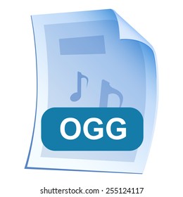 Audio File format or file extension OGG icon for interface applications and websites and software isolated on white background. Vector illustration