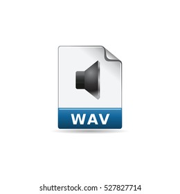 Audio file format icon in color. Media music download streaming file hosting