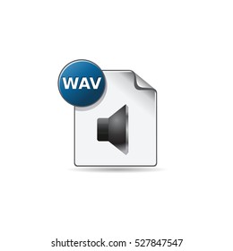 Audio file format icon in color. Media music download streaming file hosting