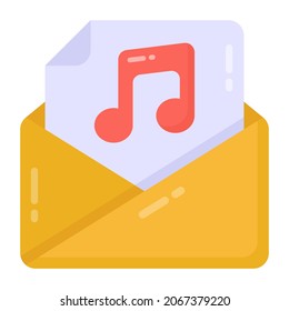 Audio file format icon in trendy design