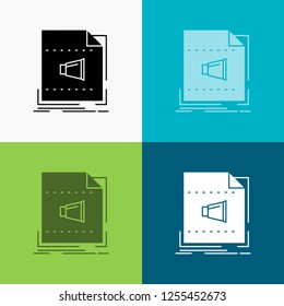Audio, file, format, music, sound Icon Over Various Background. glyph style design, designed for web and app. Eps 10 vector illustration