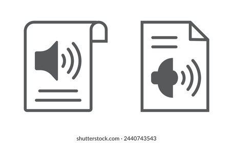 audio file icon design, isolated on white background, vector illustration