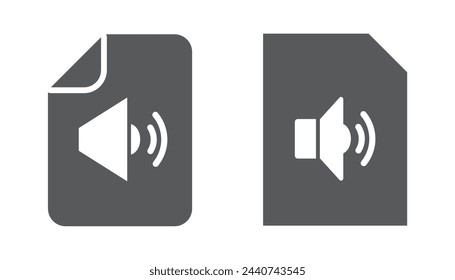Audiodatei-Symboldesign, isoliert auf weißem Hintergrund, Vektorgrafik